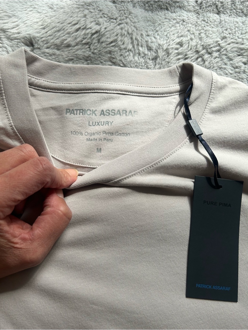 Men’s Luxury Organic Pima Cotton High Neck T-Shirt in colour Amethyst